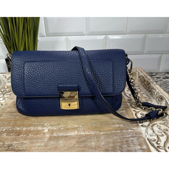 Handbags - Tru Trussardi Flap Front Satchel Convertible Crossbody Leather Bag NWOT